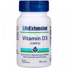 Вітамін D Life Extension Vitamin D3 5000 IU 60 Softgels
