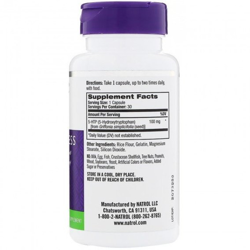 Триптофан Natrol 5-HTP 100 mg 30 Caps