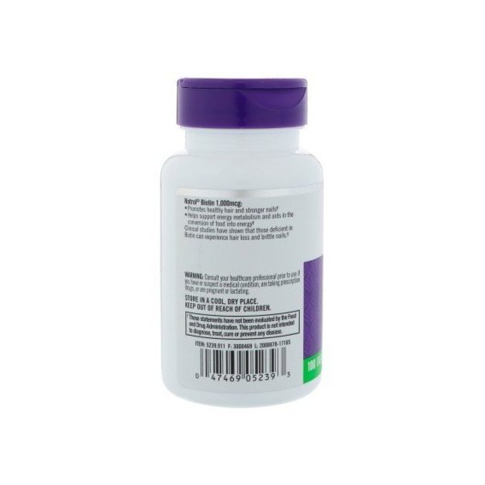 Біотин Natrol Biotin 1000 mcg 100 Tabs