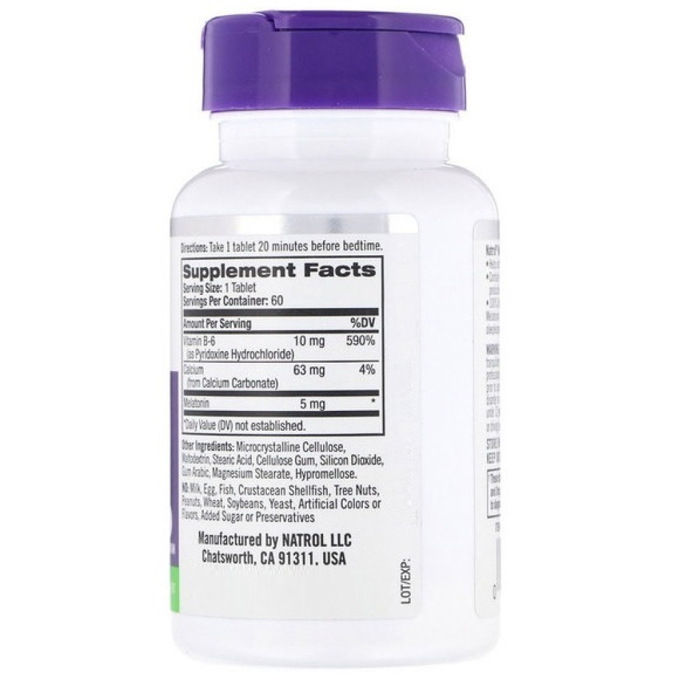 Мелатонін для сну Natrol Melatonin Extra Strength 5 mg 60 Tabs NTL-04462
