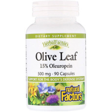 Екстракт оливи Natural Factors Olive Leaf 500 mg 90 Caps NFS04570