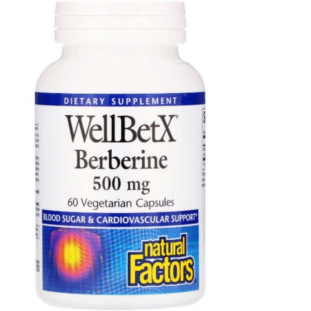 Барбарис Natural Factors WellBetX Berberine 500 mg 60 Veg Caps NFS-03544