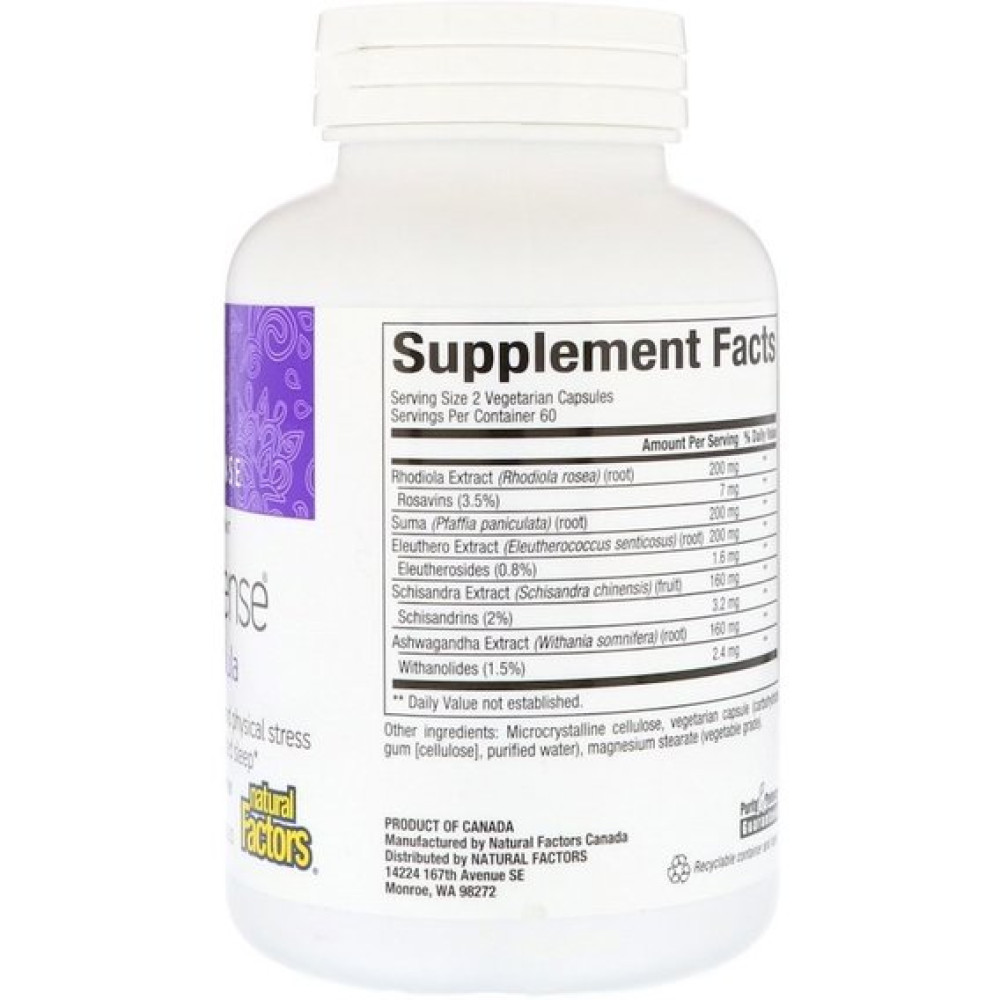 Комплекс для підвищення лібідо Natural Factors WomenSense AdrenaSense Adrenal Formula 120 Veg Caps NFS04942