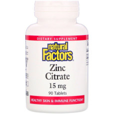 Мікроелемент Цинк Natural Factors Zinc Citrate 15 mg 90 Tabs NFS-01678