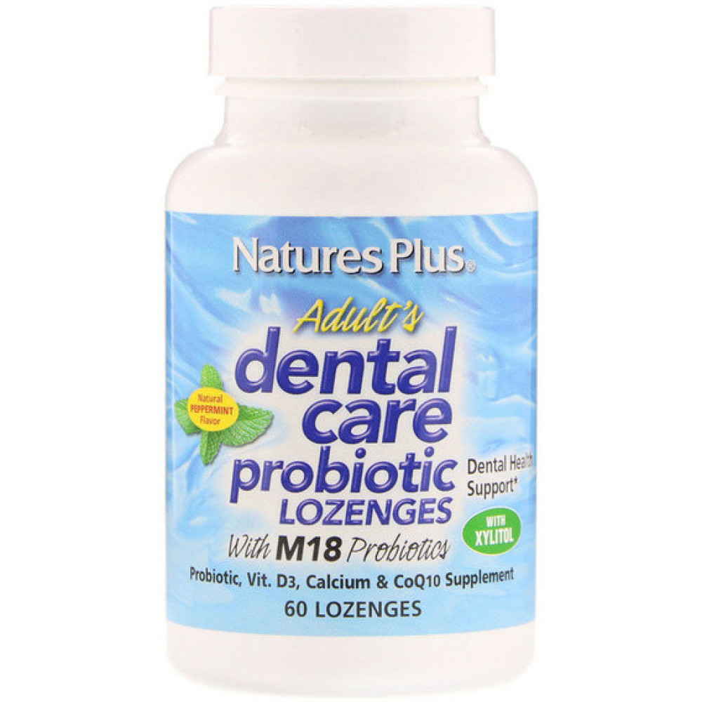 Пробіотик Nature's Plus Adult's Dental Care Probiotic 60 Lozenges Natural Peppermint Flavor NAP-04383