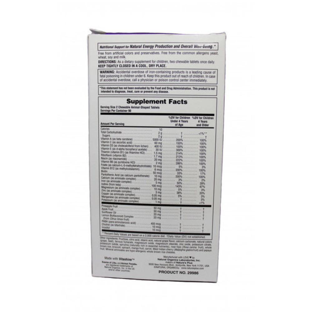 Вітамінно-мінеральний комплекс Nature's Plus Animal Parade Gold 180 Chewables Grape Flavor