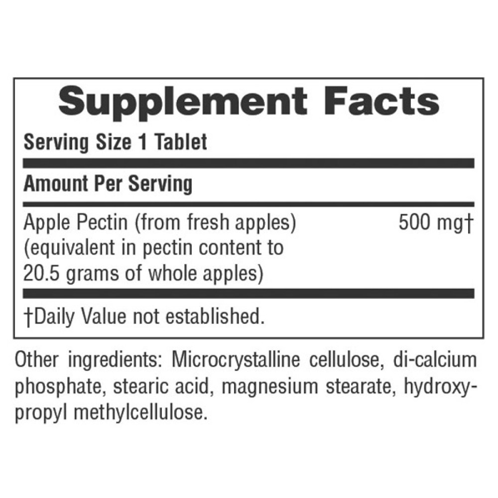 Яблучний оцет Nature's Plus Apple Pectin 500 mg 180 Tabs