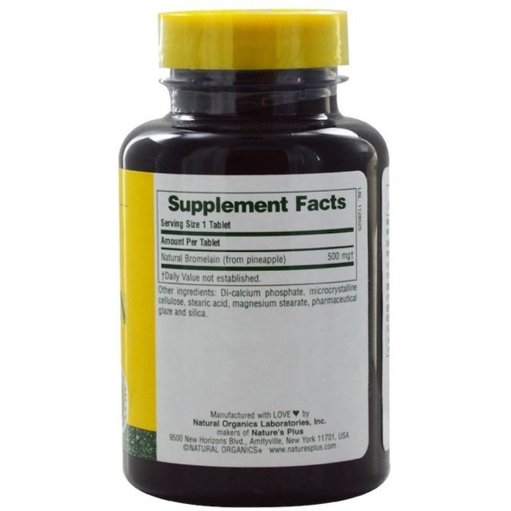 Бромелайн Nature's Plus Bromelain 500 mg 90 Tabs NTP4409