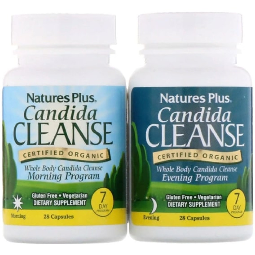 Протигрибковий препарат Nature's Plus Candida Cleanse, 7 Day Program, 2 Bottles, 28 Capsules Each NTP1116