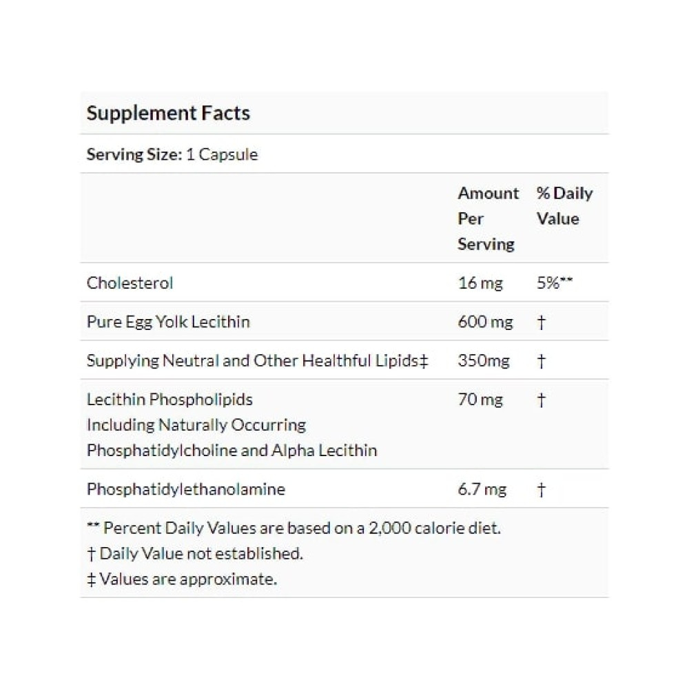 Лецитин Nature's Plus Egg Yolk Lecithin 600 mg 90 Veg Caps NTP4173