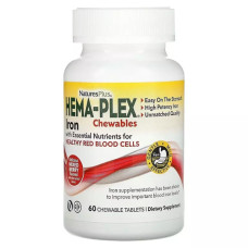 Мікроелемент Залізо Nature's Plus Hema-Plex 60 Chewables Mixed Berry NTP3768