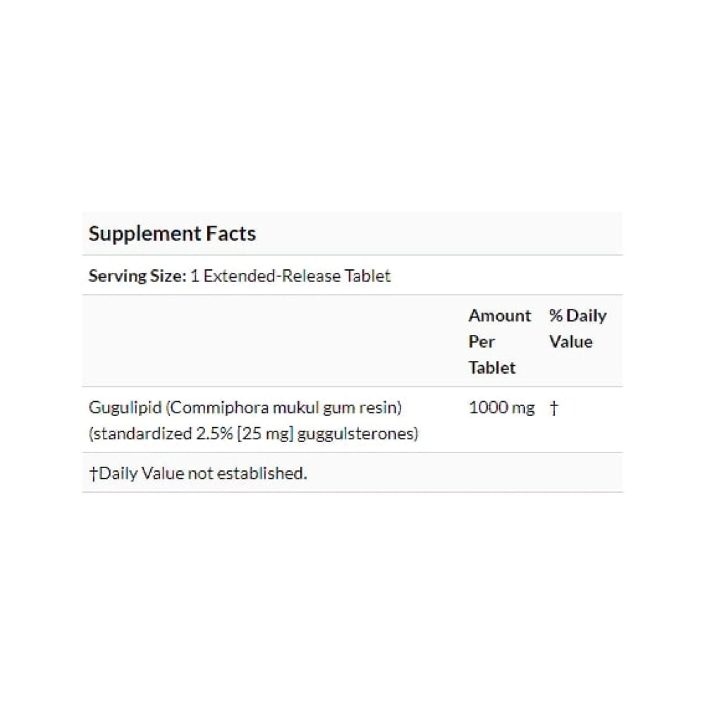 Комплекс для профілактики щитовидної залози Nature's Plus Herbal Actives, Gugulipid, Extended Release 1000 mg 30 Veg Tabs NAP-07328