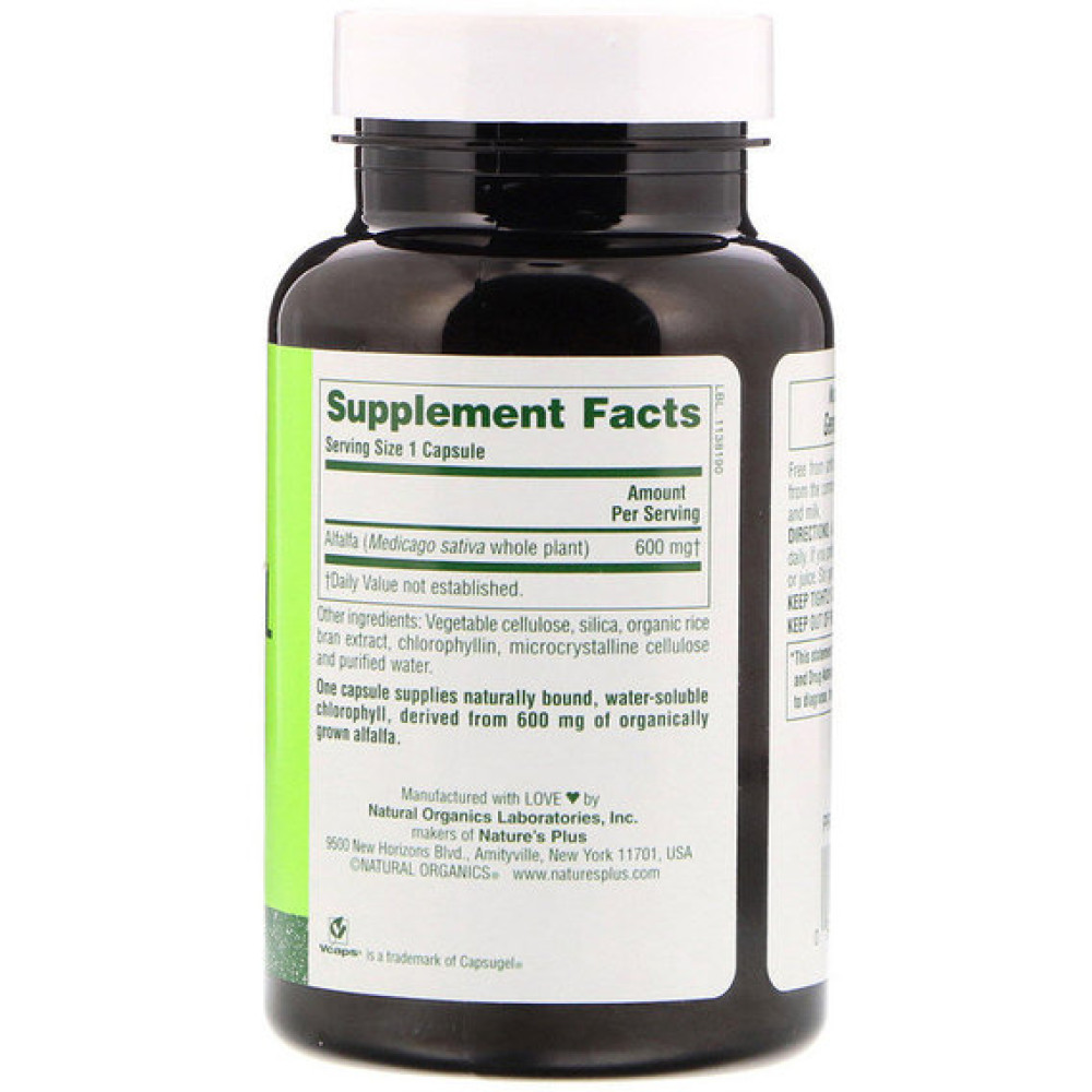 Комплекс для травлення Nature's Plus Natural Chlorophyll 90 Veg Caps NTP1080
