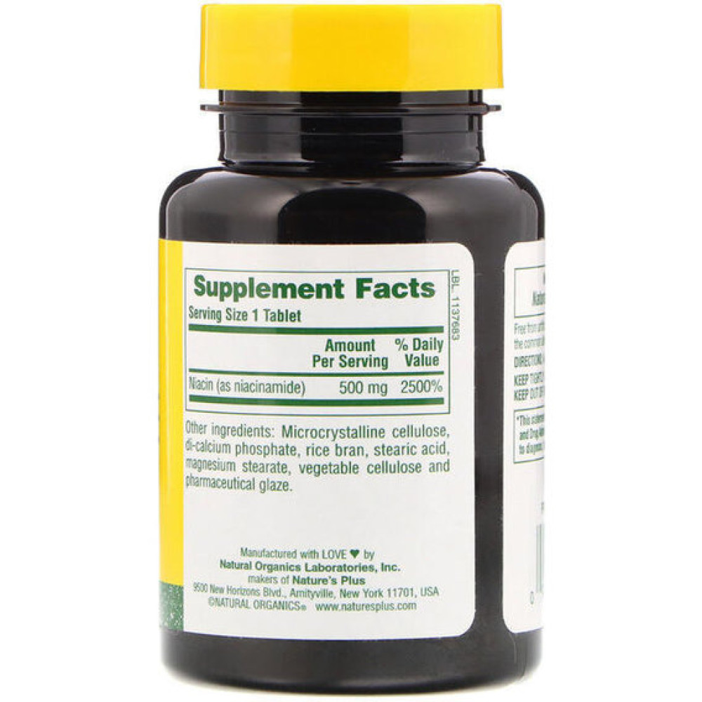 Ніацін Nature's Plus Niacinamide 500 mg 90 Tabs