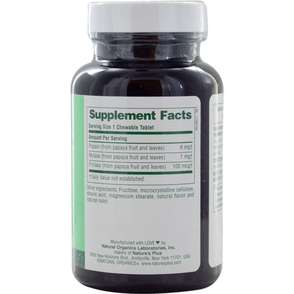 Папайя Nature's Plus Papaya Enzyme 180 Tabs