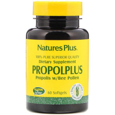 Натуральна добавка для імунітету Nature's Plus Propolplus Propolis w/Bee Pollen 60 Softgels