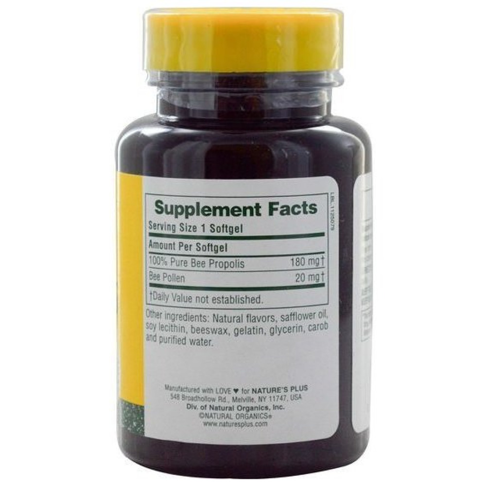Натуральна добавка для імунітету Nature's Plus Propolplus Propolis w/Bee Pollen 60 Softgels
