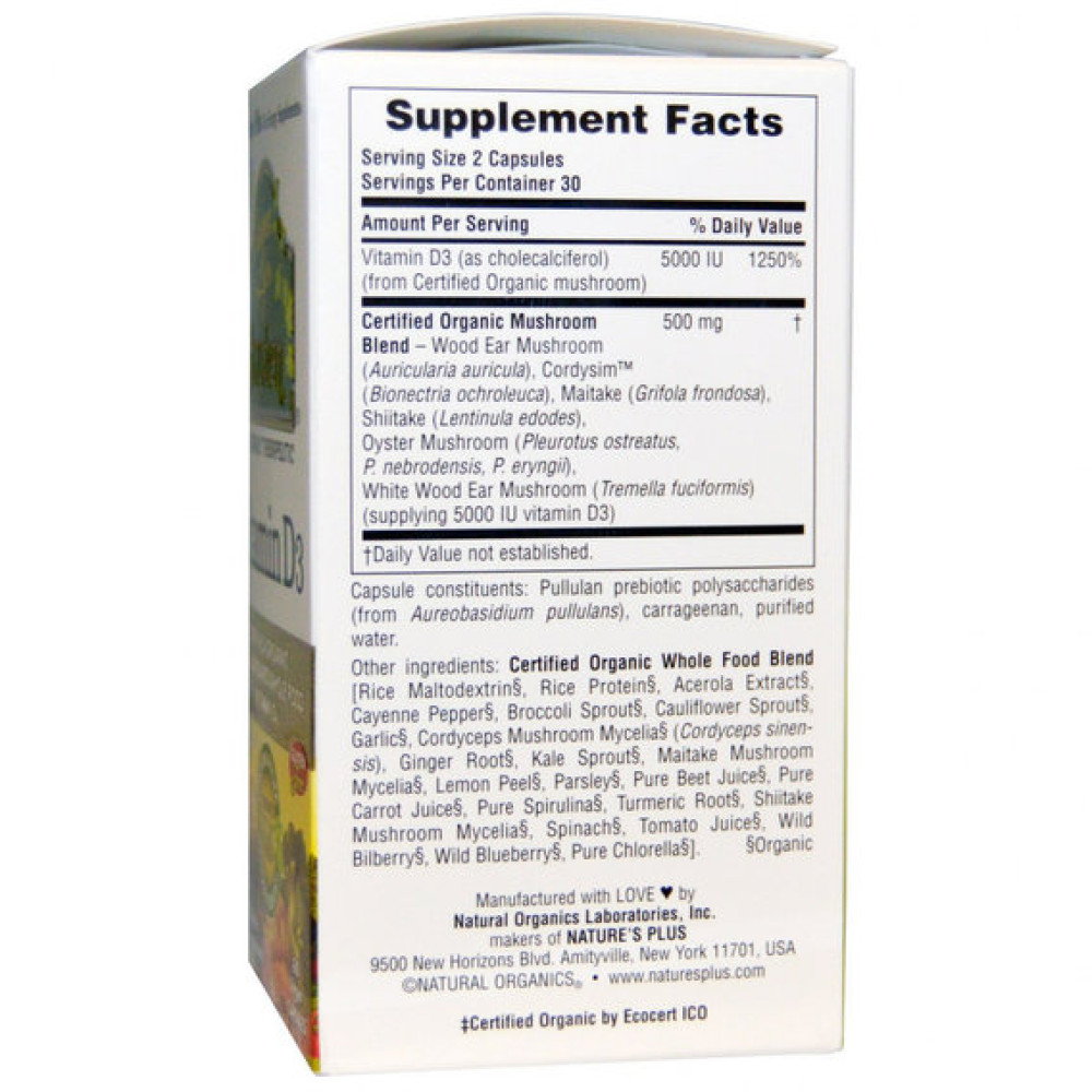 Вітамін D Nature's Plus Source of Life Garden Vitamin D3 5000IU 60 Caps