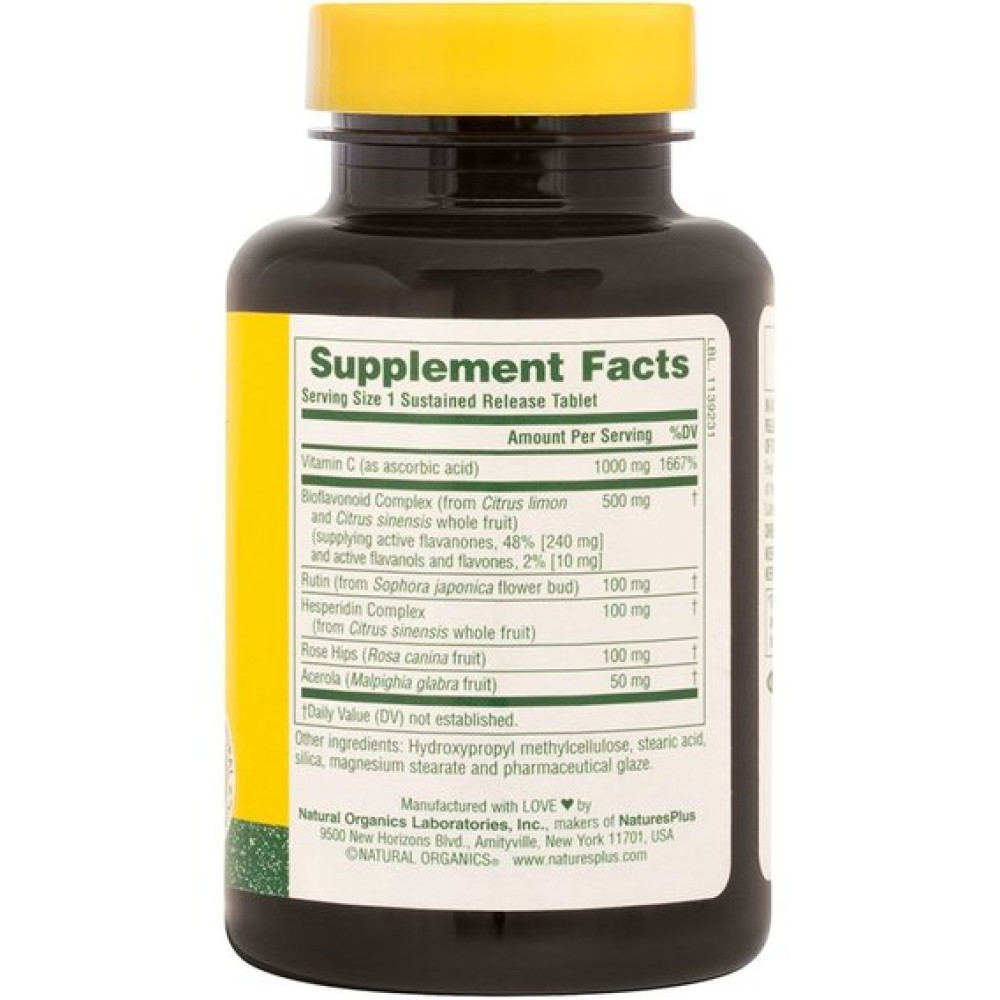 Вітамін C Nature's Plus Super C Complex, 1000/500 mg 60 Tabs NTP2479