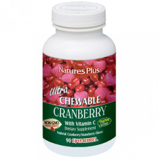 Журавлина Nature's Plus Ultra Chewable Cranberry 90 Chewable Tabs Cranberry-Strawberry flavor