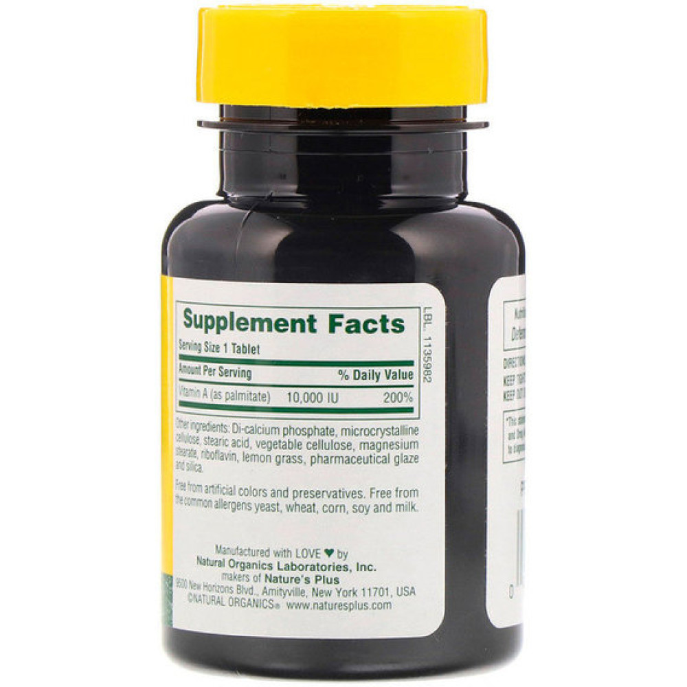 Вітамін A Nature's Plus Vitamin A, 10,000 IU 90 Tabs NTP00981