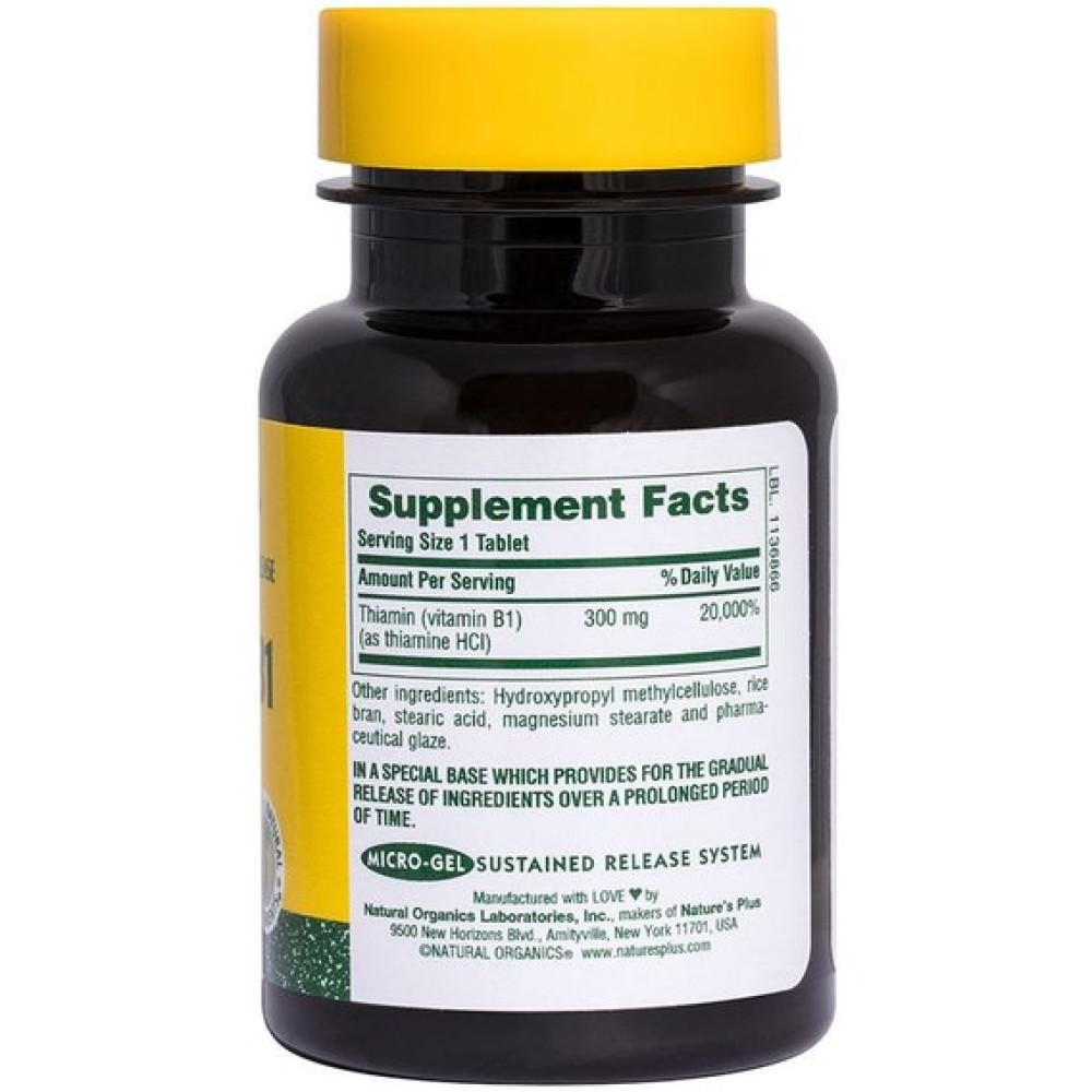 Тіамін Nature's Plus Vitamin B1 300 mg 90 Tabs NTP1605