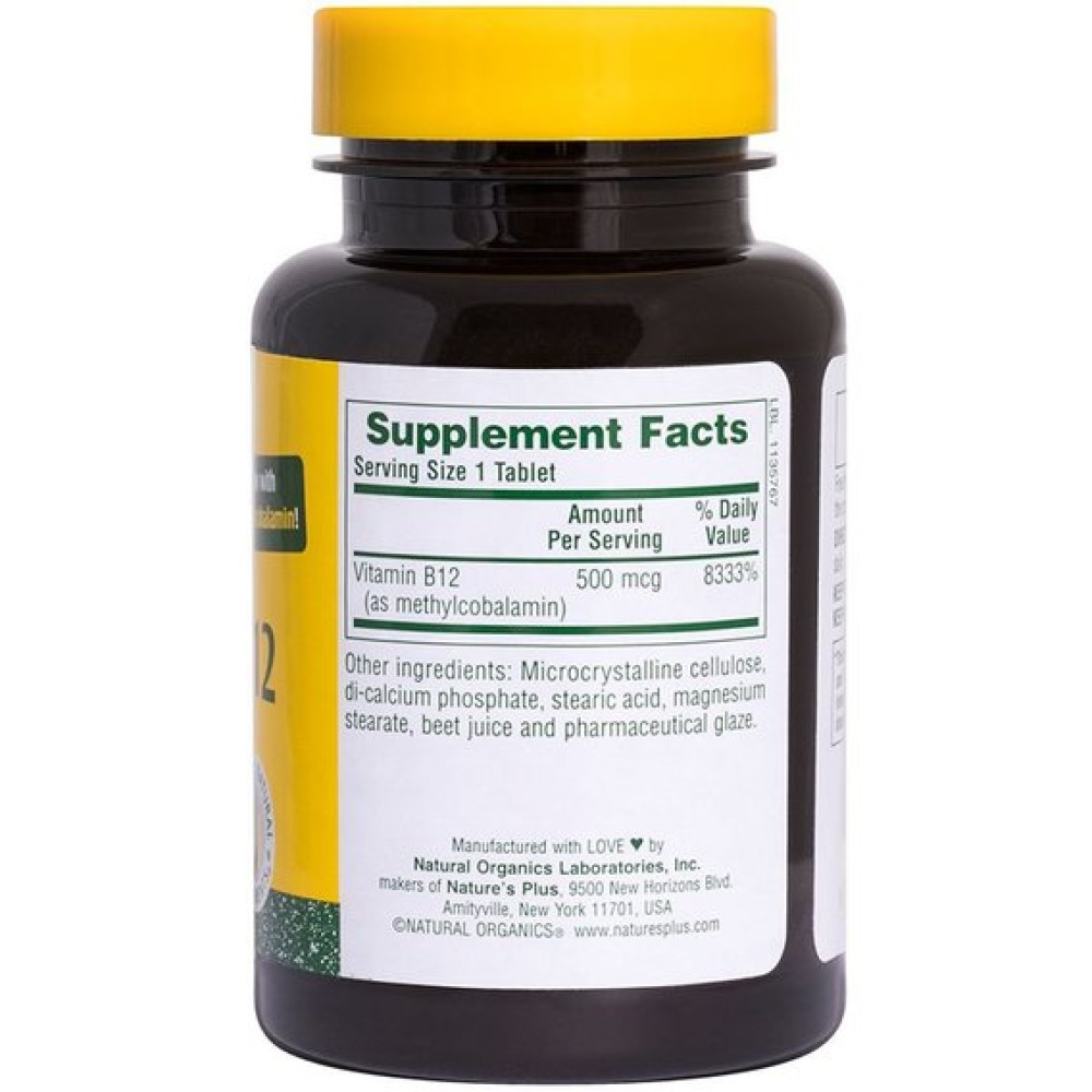 Вітамін Б12 Nature's Plus Vitamin B12 500 mcg 90 Tabs NTP1710