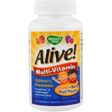 Вітамінно-мінеральний комплекс Nature's Way Alive! Multi-Vitamin Children's Chewable 120 Chewable Tabs Orange, Berry NWY-15786