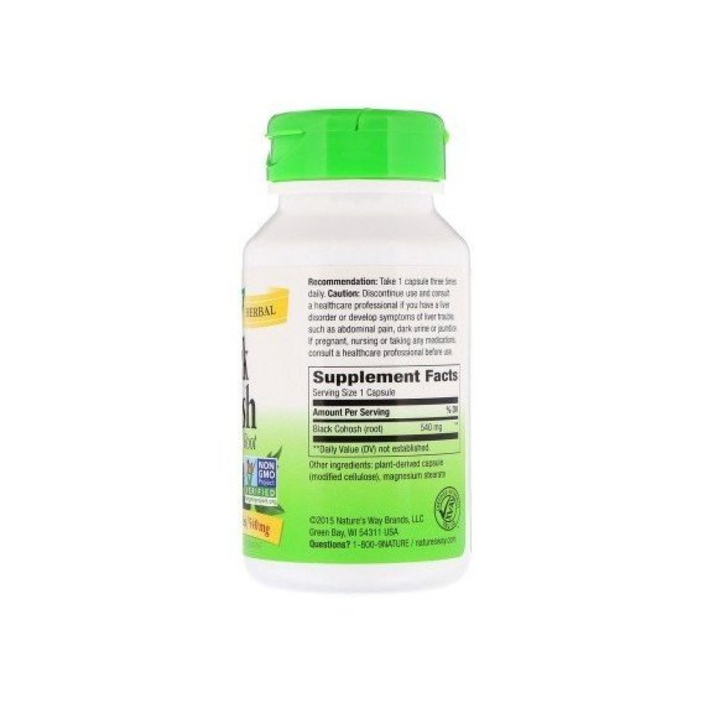 Клопогон Nature's Way Black Cohosh Root 540 mg 100 Caps