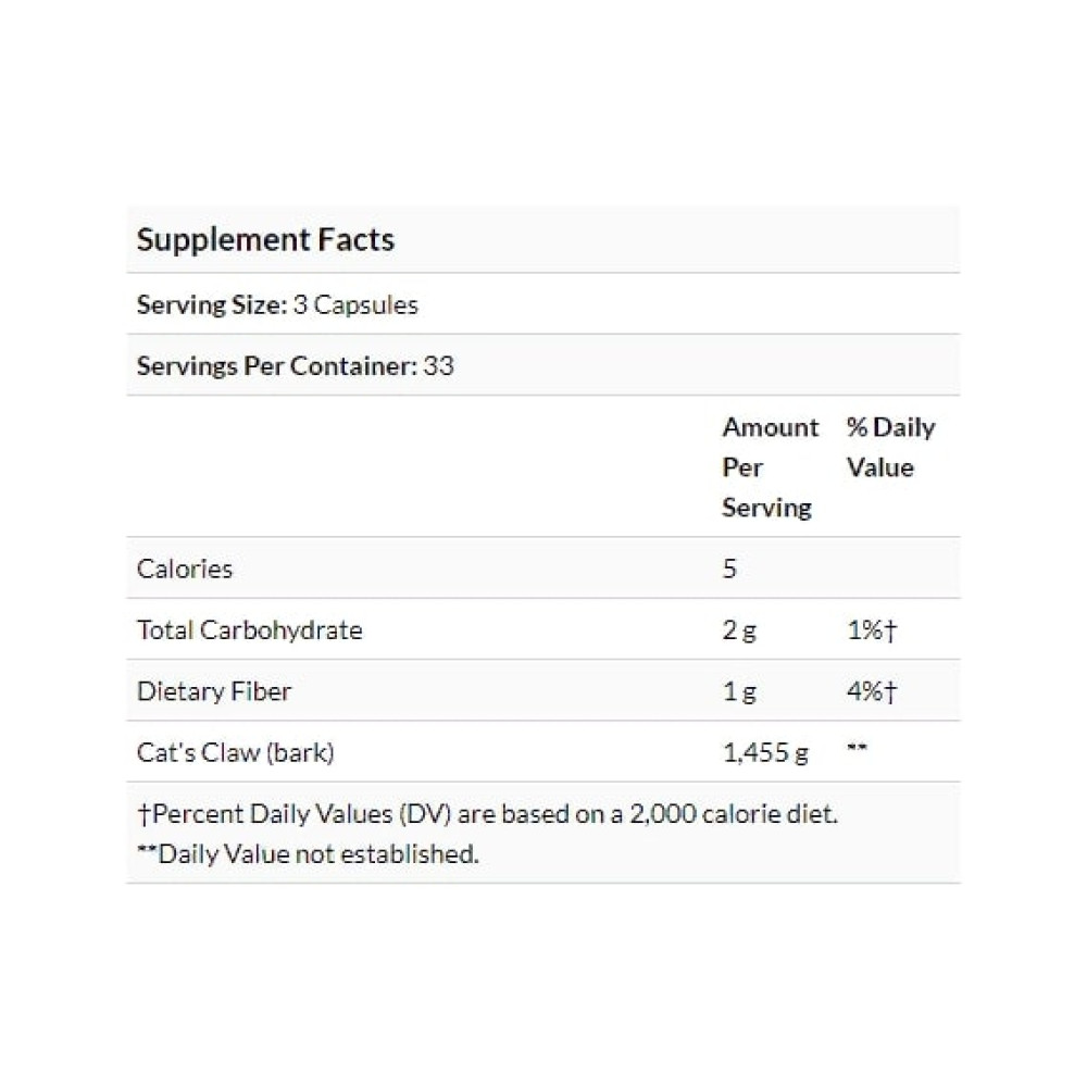 Котячий кіготь Nature's Way Cat's Claw Bark 1455 mg 100 Veg Caps NWY11450