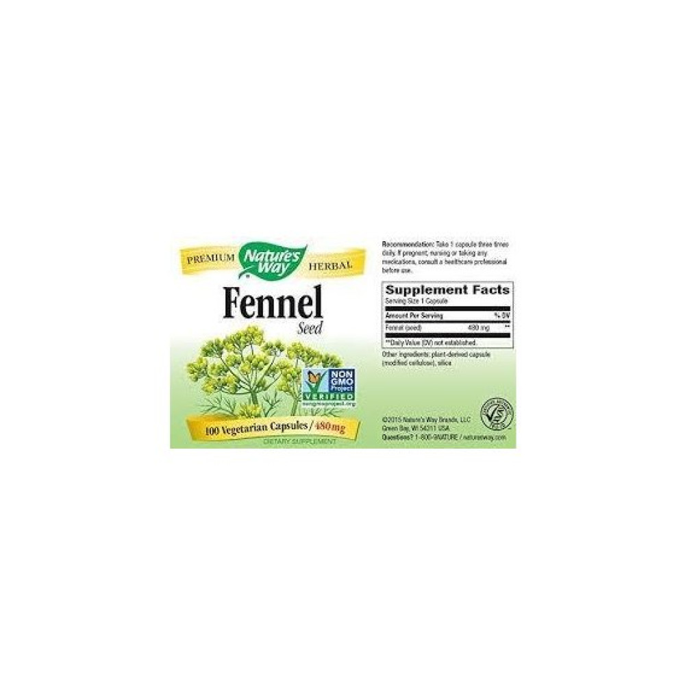Трав'яні ферменти Nature's Way Fennel Seed 480 mg 100 Caps
