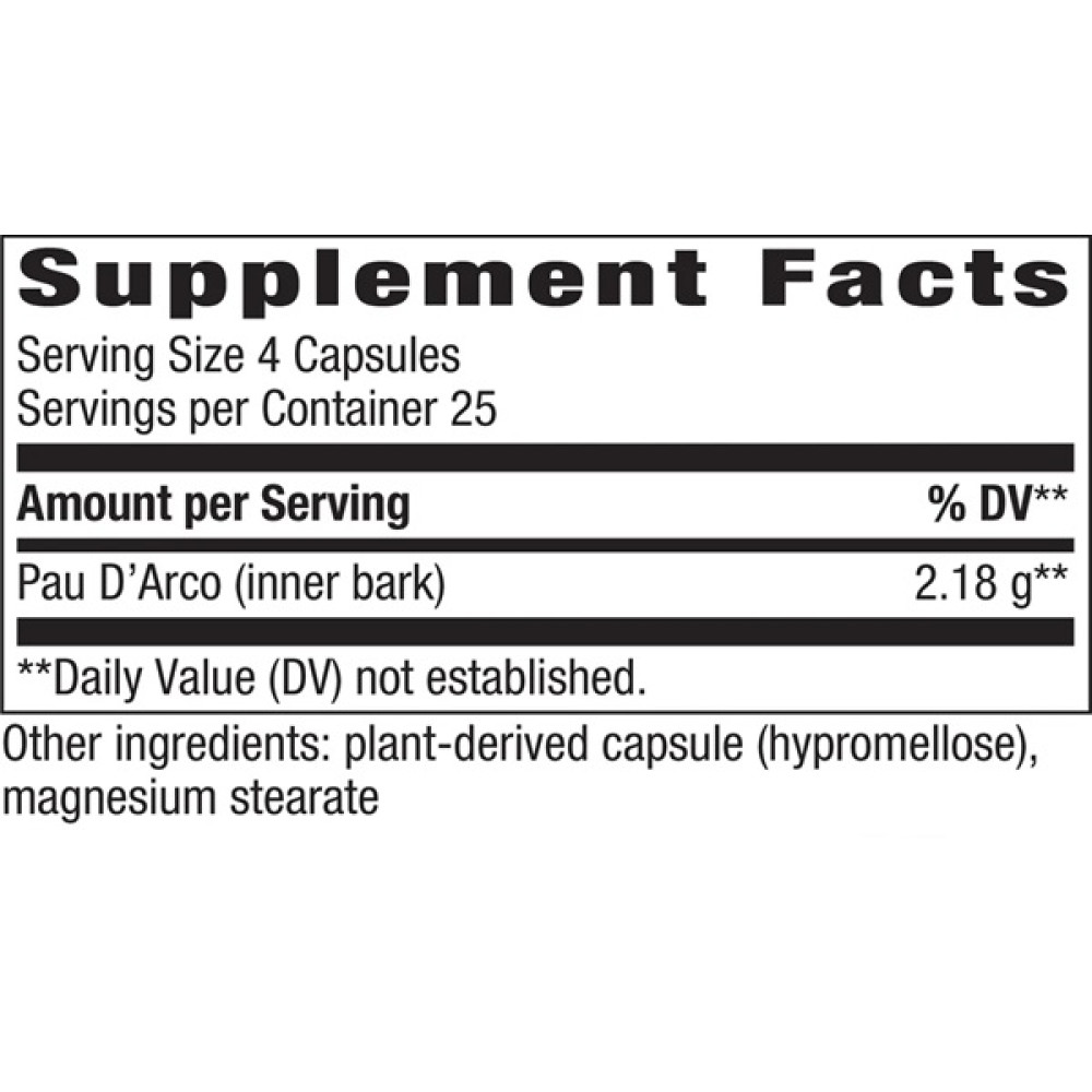 Мурашине дерево Nature's Way Pau d'Arco Inner Bark 545 mg 100 Veg Caps NWY-15450