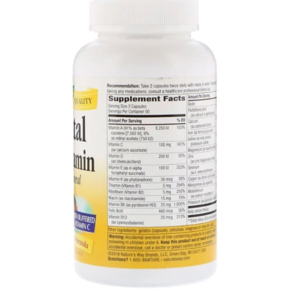 Вітамінно-мінеральний комплекс Nature's Way Prenatal Multi-Vitamin and Multi-Mineral 180 Caps NWY45130