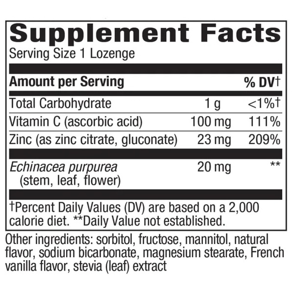 Мікроелемент Цинк Nature's Way Zinc Lozenges 60 Lozenges Wild berry flavor