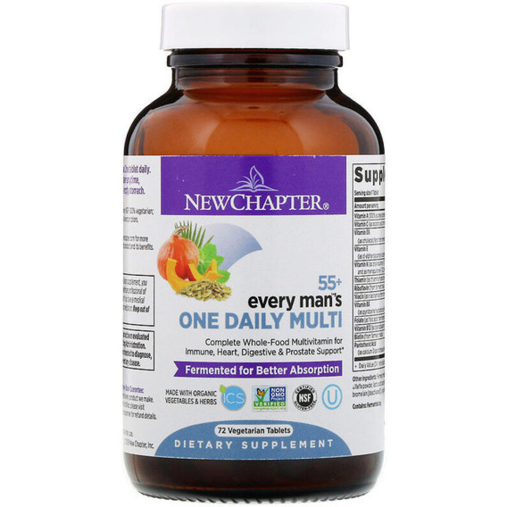 Вітамінно-мінеральний комплекс New Chapter 55+ Every Man's One Daily Multi 72 Veg Tabs NCR-90128