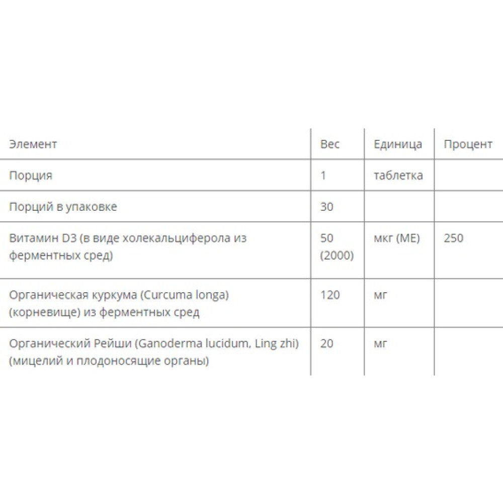 Вітамін D New Chapter Fermented Vitamin D3, 2000 IU + Turmenic And Reishi 30 Veg Tabs NC0355