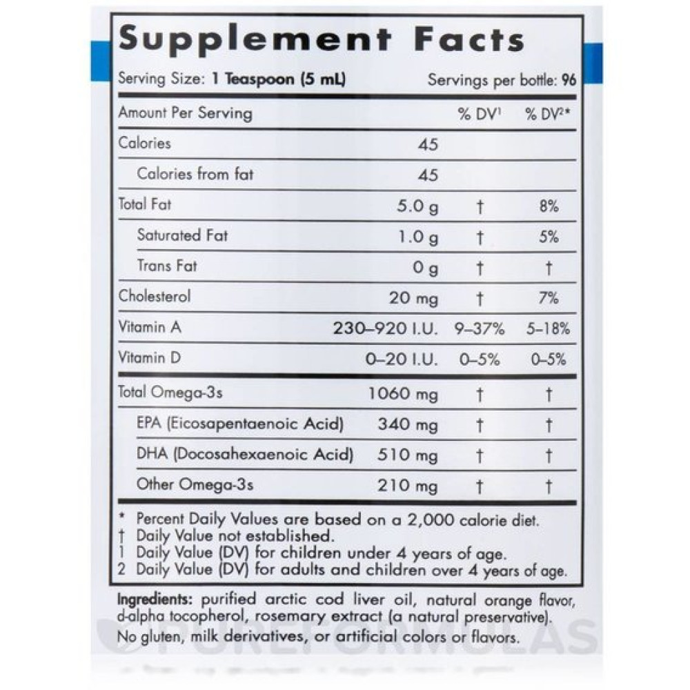 Жир із печінки тріски Nordic Naturals Arctic Cod Liver Oil 16 fl oz 473 ml Orange Flavor