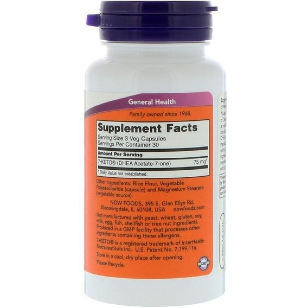 ДГЕА NOW Foods 7-Keto Weight Management 25 mg 90 Veg Caps