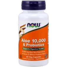Пробіотик NOW Foods Aloe 10,000 & Probiotics 60 Veg Caps