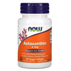 Астаксантін NOW Foods Astaxanthin 4 mg 60 Veg Caps