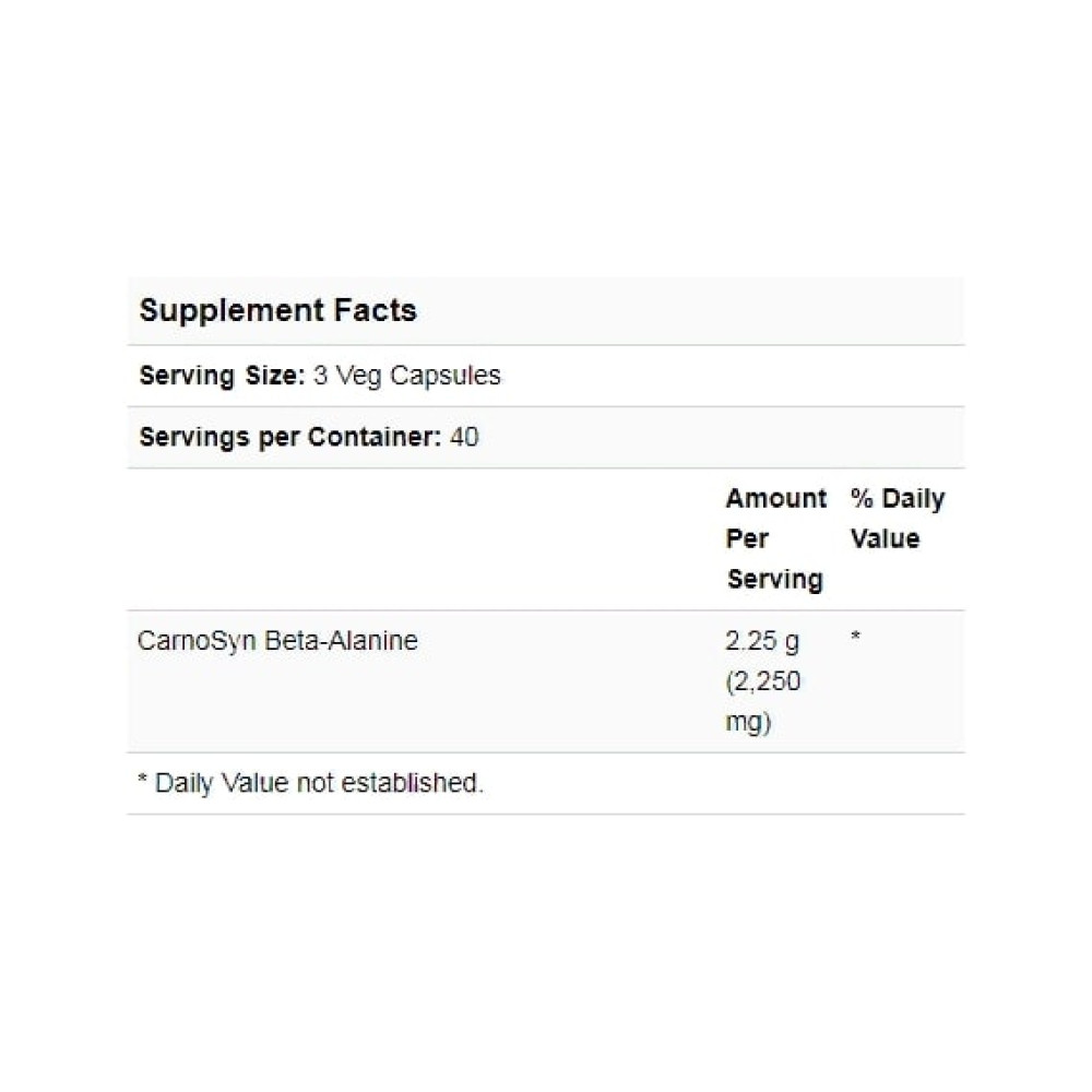 Бета аланін NOW Foods Beta-Alanine, Endurance 750 mg 120 Veg Caps