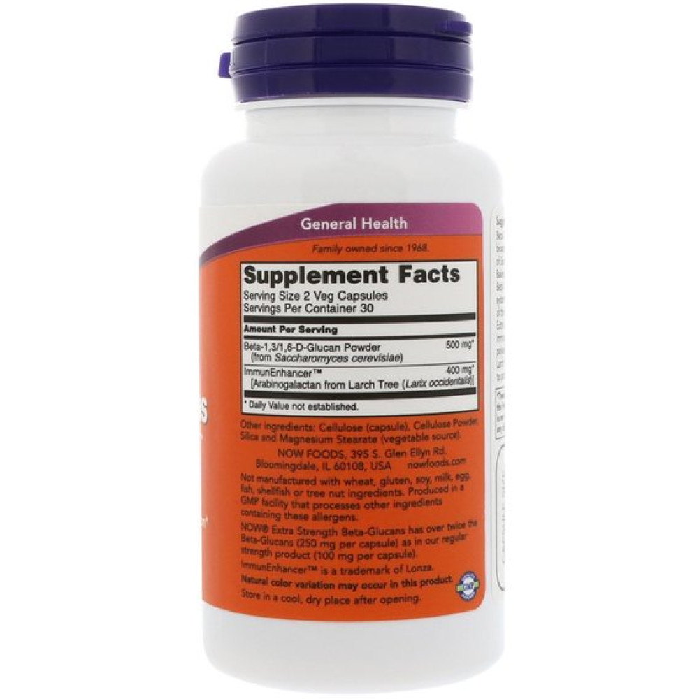 Бета-Глюкан NOW Foods Beta-Glucans 250 mg 60 Veg Caps
