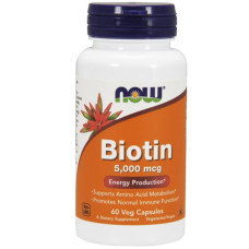 Біотин NOW Foods Biotin 5000 mcg 60 Veg Caps