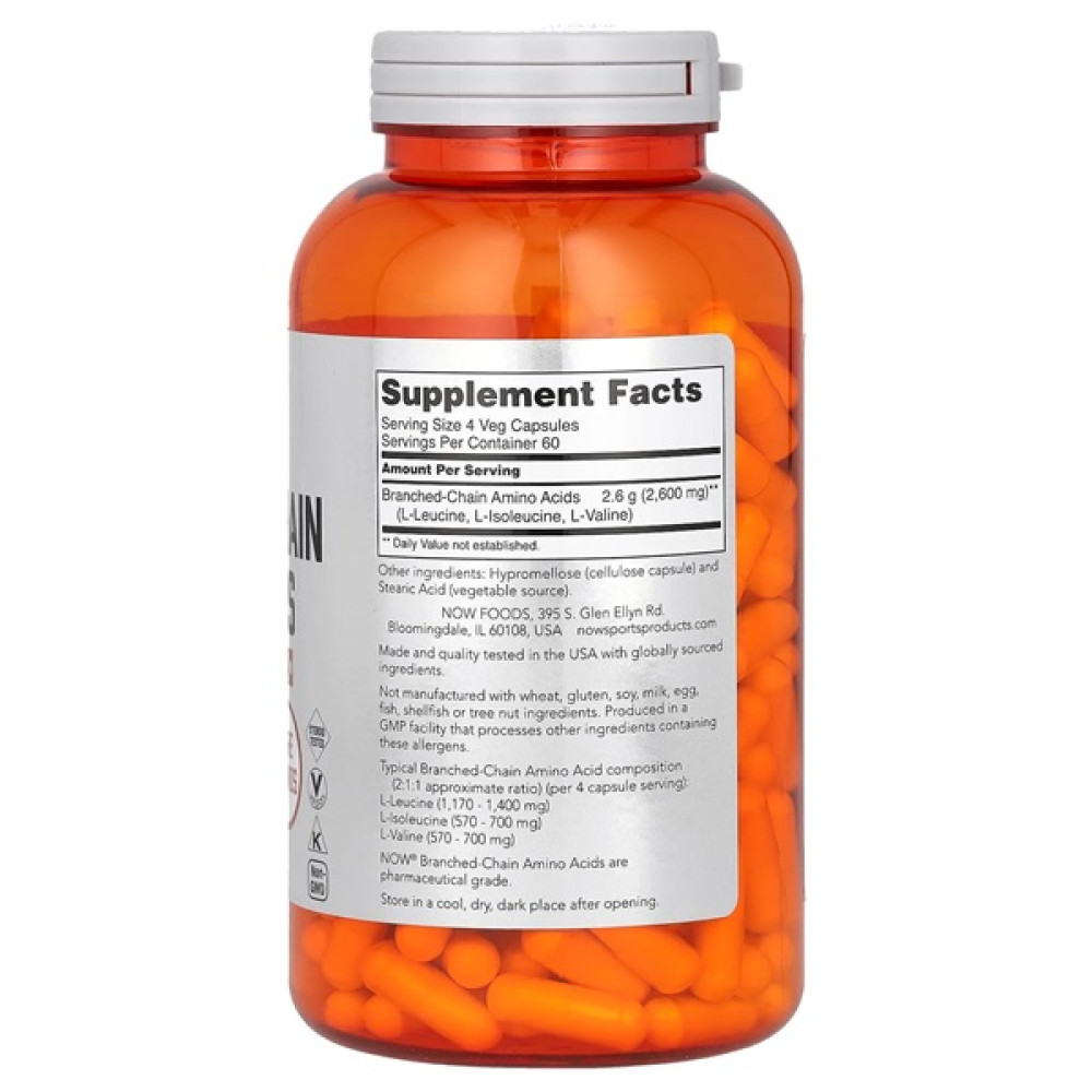 Амінокислота BCAA NOW Foods Branched Chain Amino Acids 240 Veg Caps