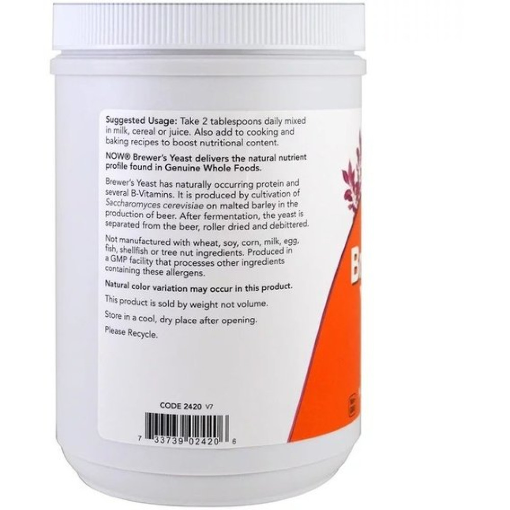 Пивні дріжджі NOW Foods Brewer's Yeast, Super Food 1 lb 454 g /28 servings/
