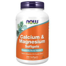 Мультимінеральний комплекс NOW Foods Calcium & Magnesium with D3 and Zink 240 Softgels