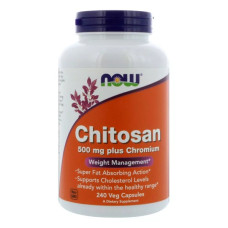 Хітозан NOW Foods Chitosan 500 mg Plus Chromium 240 Veg Caps