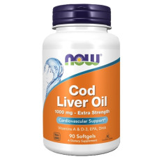 Жир із печінки тріски NOW Foods Cod Liver Oil Extra Strength 1000 mg 90 Softgels