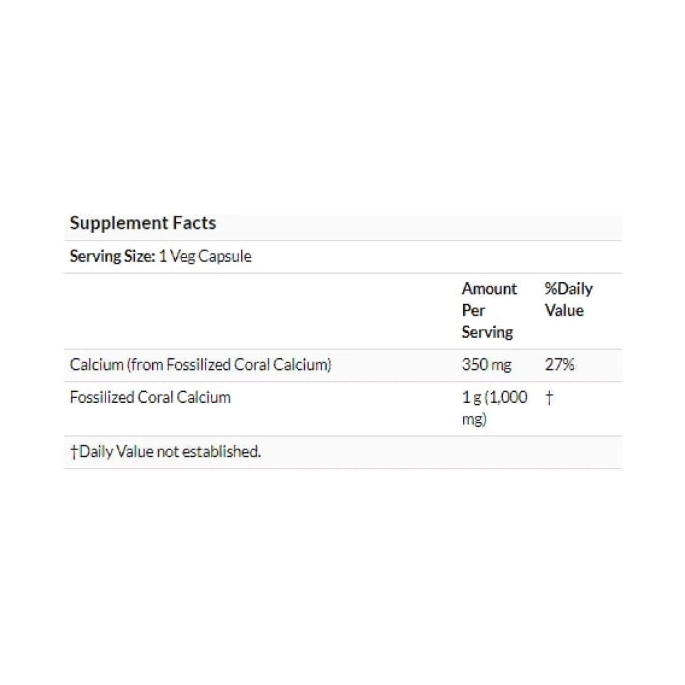 Мікроелемент Кальцій NOW Foods Coral Calcium 1000 mg 100 Veg Caps NOW-01273