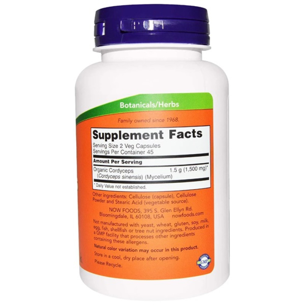 Тонізуючий засіб NOW Foods Cordyceps 750 mg 90 Veg Caps